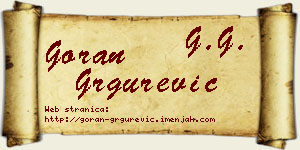 Goran Grgurević vizit kartica